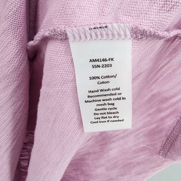 ATM Slub Jersey Long Sleeve Destroyed Wash Tee in Pink Hyacinth XXL NWT - Picture 4 of 7